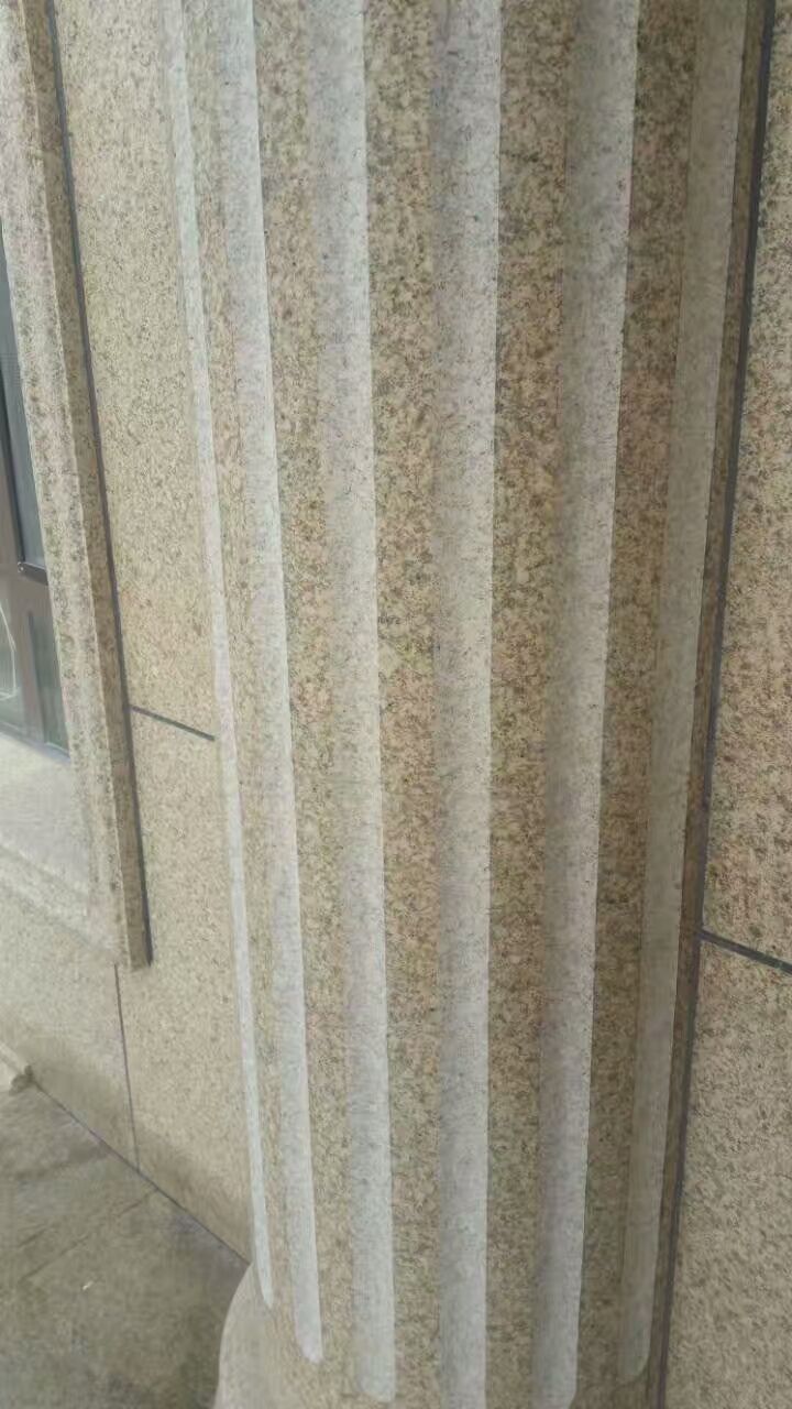 黄锈石圆柱的魅力 旭泽装饰中心干挂工艺详解